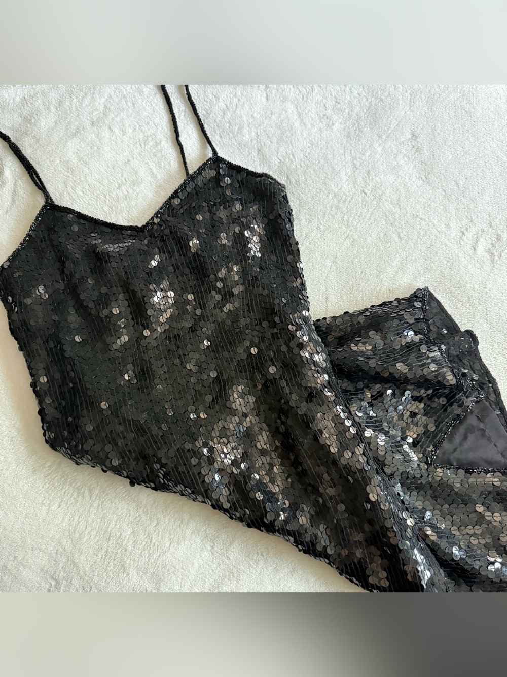Leslie Fay Black Sequin Dress